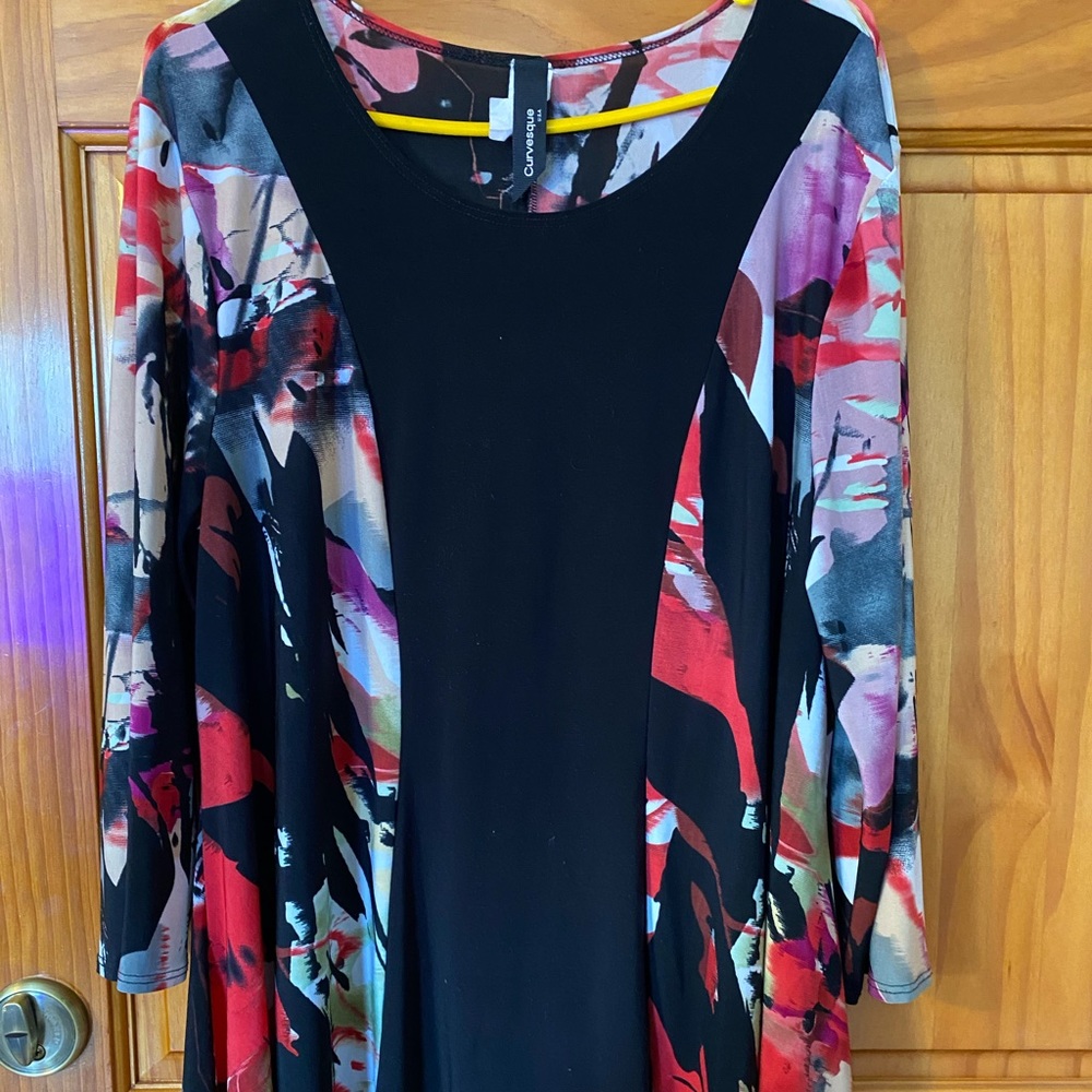 Multicolor plus size blouse.